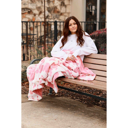 Ready to Ship  | Pink Soft & Cozy Cow Blanket