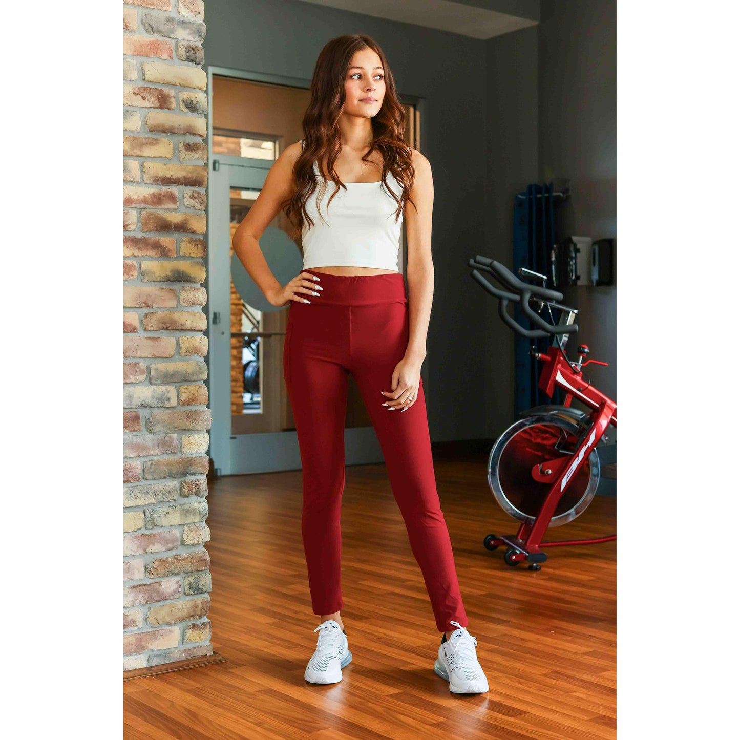 Ready to Ship | Red FULL-LENGTH Leggings with POCKET