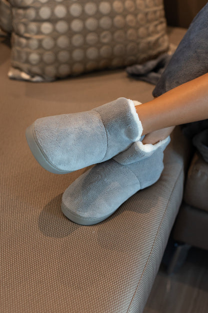 * Ready to Ship | The Gray Desiree Plush Indoor Slipper Bootie