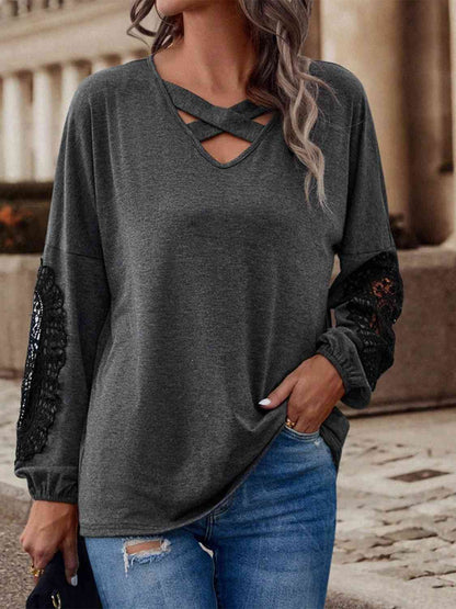 Smokey Lace Crisscross Shirt
