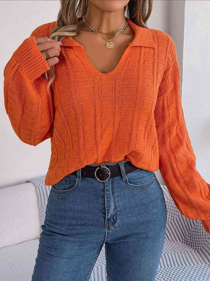 Pumpkin Spice Johnny Collar Sweater