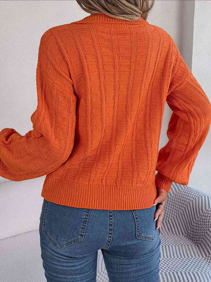 Pumpkin Spice Johnny Collar Sweater